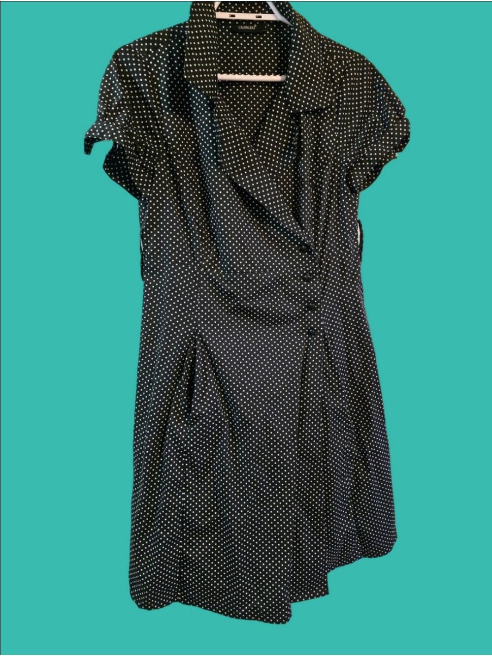 4/$67 Deal! Black Polka Dot Cotton Midi Dress